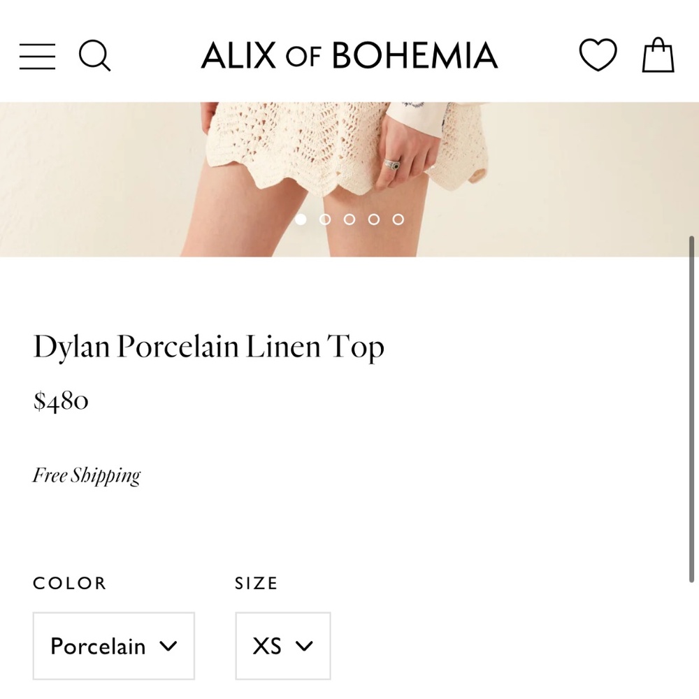 Alix said Bohemia Dylan Porcelain Linen Top - Picture 2 of 5
